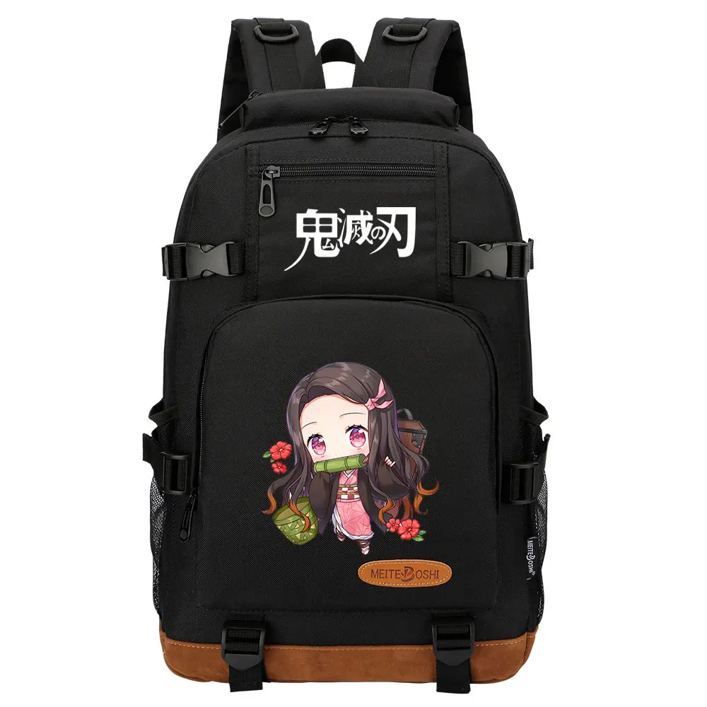 Anime kimetsu no yaiba Backpack Men Women Laptop Shoulder Bags Teens SchoolBag Black Bagpack Leisure Travel Bag Gift