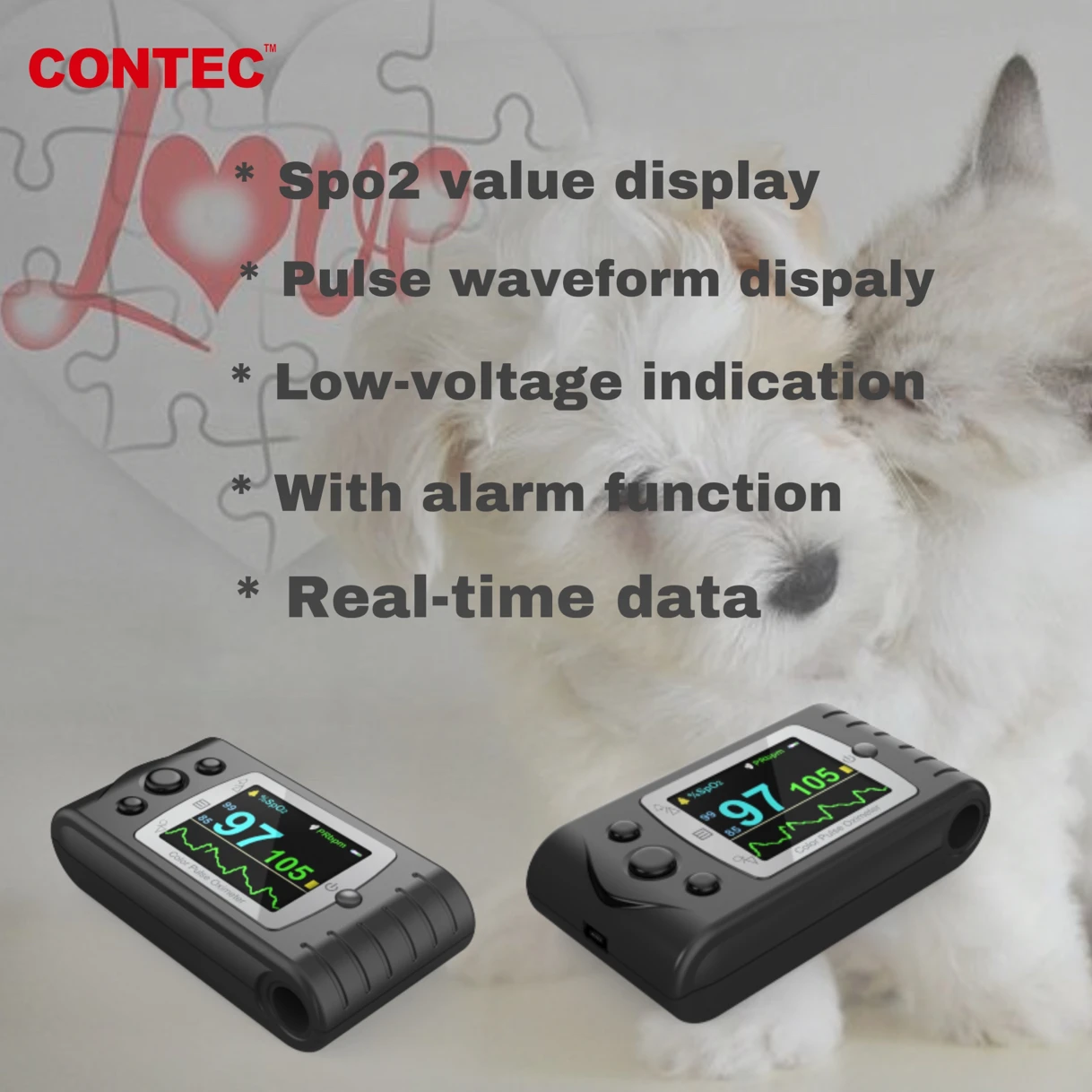 CONTEC CMS60C-VET Veterinary Pulse Oximeter Pulse Rate SPO2 Portable Handheld Monitor With Software