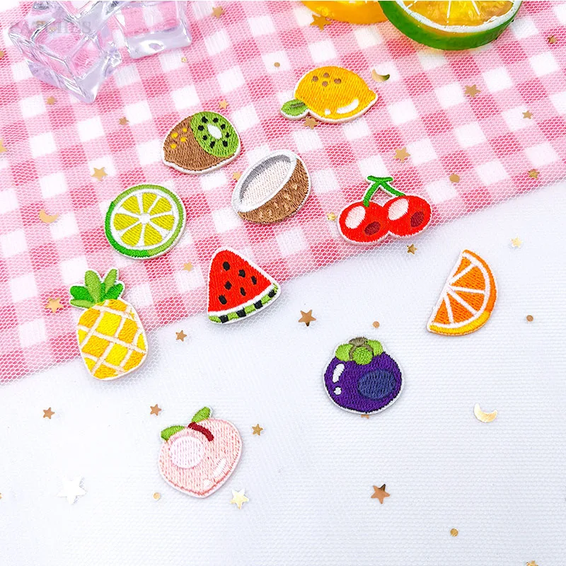 Fruit Embroidery Patch Small Cloth Sticker  Patches For Clothing DIY Manual Accessories Hand Account Decoration Applique Badges