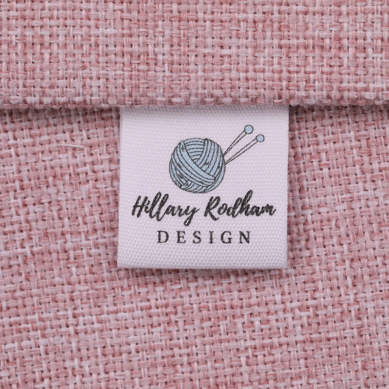 Custom Clothing Labels - Personalized Brand Organic Cotton Ribbon Labels 25x70 mm Logo or Text Sewing DIY Labels 200 pcs