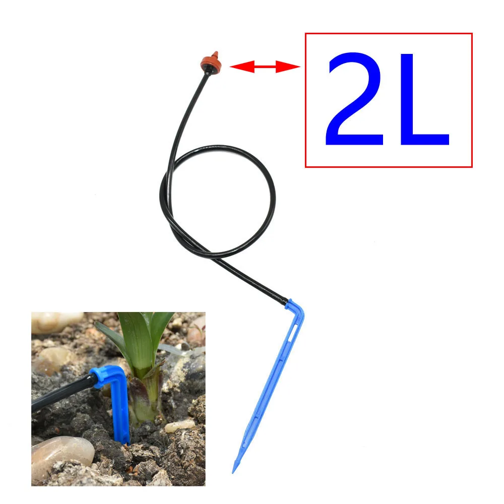 Cieplarnianych nawadniania kropelkowego 1-Way 2L 4L 8L 3/5mm wąż strzałka zestaw donica na rośliny na trawnik ogrodowy podlewania zginać kroplownik