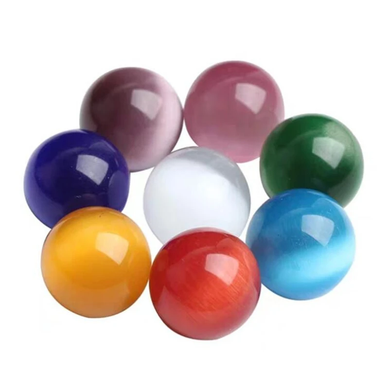 Decorative Crystal Ball Gems Beads 25/30/40mm Round ball Opal Cat's eye Stone Round Ball Sphere Home Decoration Crafts Wholesale