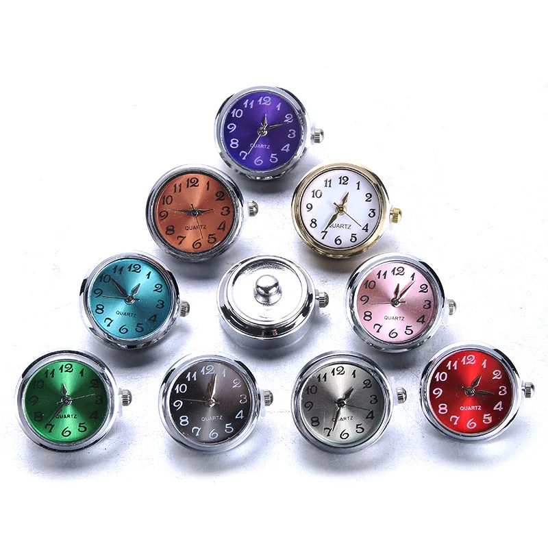 DIY 18mm Glass Watch Snap Buttons Interchangeable Jewelry Can Move Replaceable Snaps Buttons Fit Snap Button Bracelet Jewelry