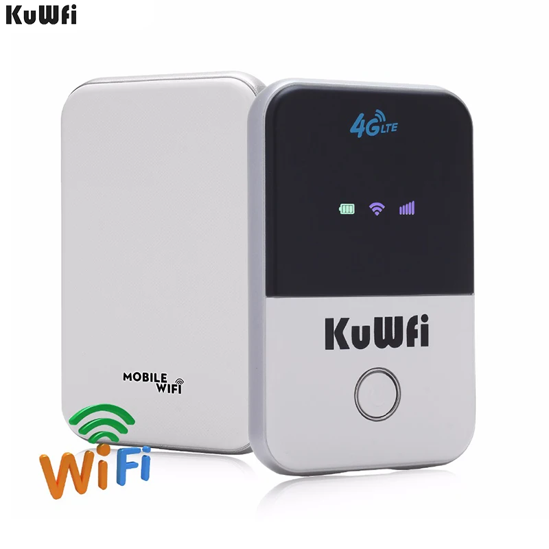 

KuWFi 150Mbps 4G Wifi Router Car Mobile Wifi Hotspot Wireless Unlocked Router With Sim Card Slot Up to 10 Wi-Fi User Accesses