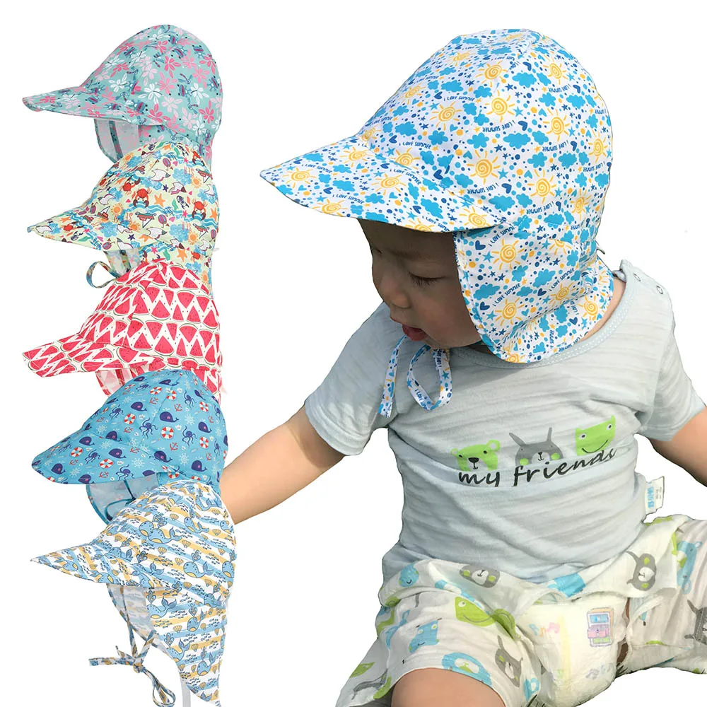 Sombrero para el sol con protección UV, gorro Unisex de algodón para recién nacido, niño pequeño, niño y niña, sombreros de playa de verano,