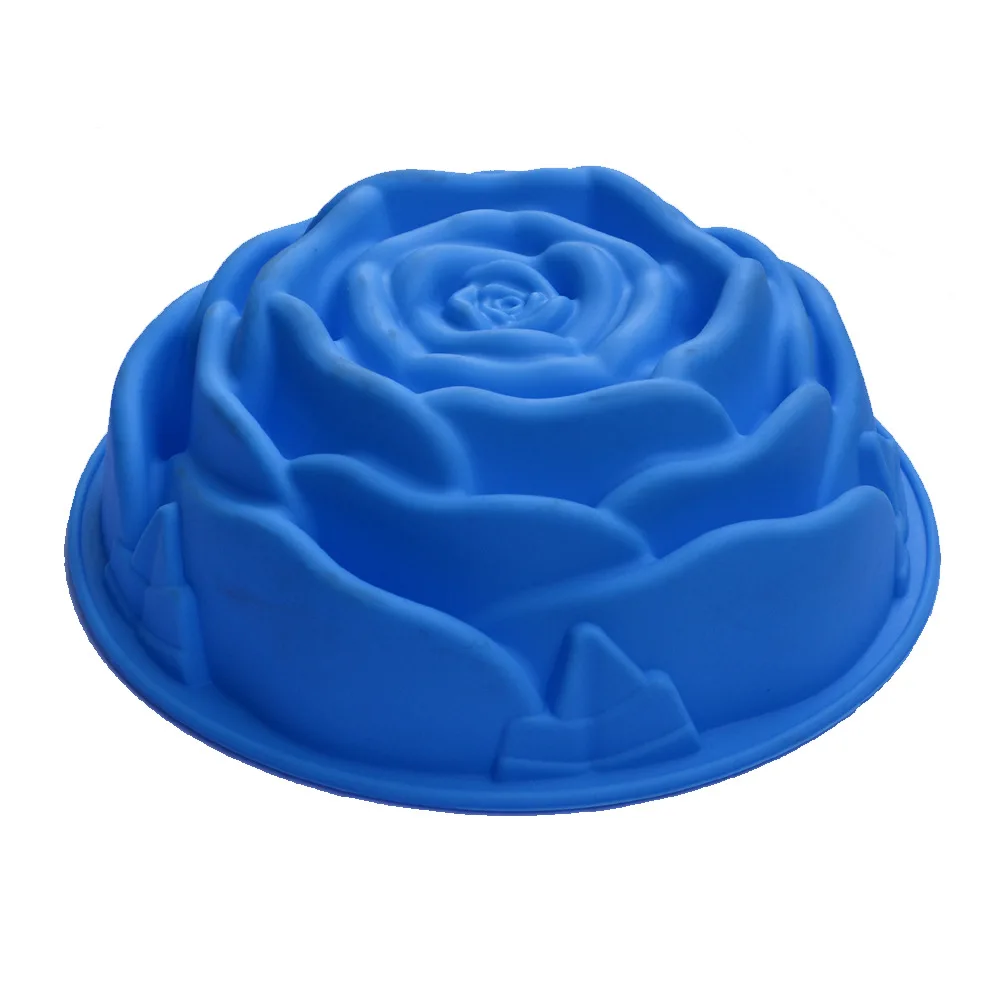 

Silicone Round Rose Flower 16*5.3cm Cake Mold High Temperature Oven Refrigerator Mousse Bread Baking Tools Pizza Baking Pan