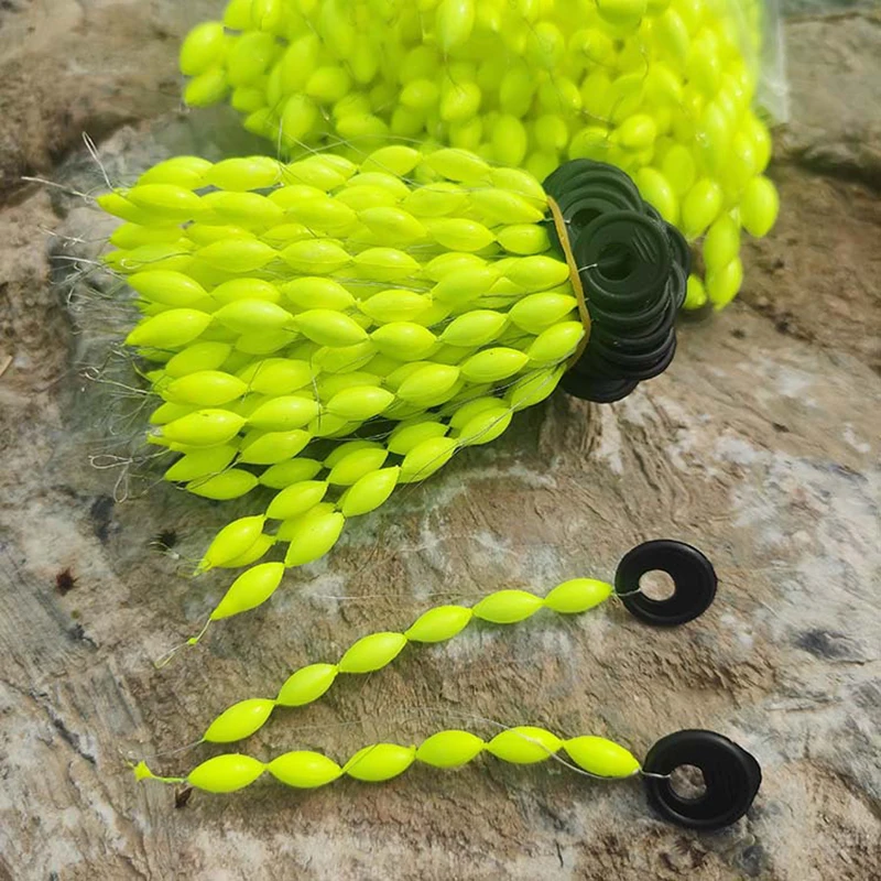 5 set/lot Mini Seven Star Fishing Float Bobber Beans Rig Making Floating Beans Oval Red/Yellow Beads Carp Fishing  J446