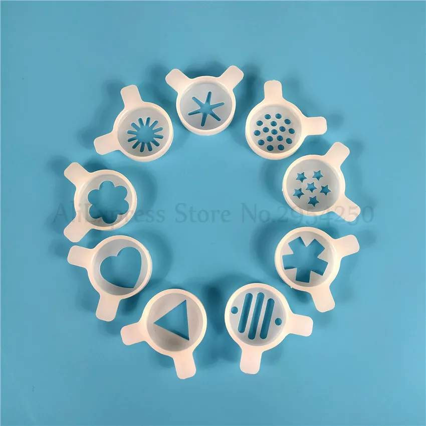 Juego de tapas de modelado para máquina de helados, Kit de boquillas de plástico, tapa de moldeo de máquina de helado de servicio suave, de 29mm diámetro interior, 9 en 1