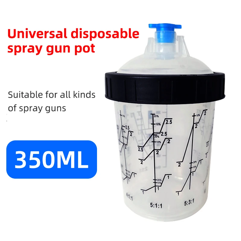 Spray Gun Pot Disposable Gun Pot Universal Liner 350ml Scale Paint Mixing Cup Adapter