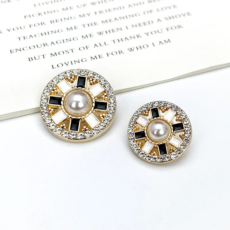 10pcs Exquisite Rhinestone Round Button Up Shirt Women Decorative Buttons for Crafts DIY Sewing Accessories Buttons for Clothing