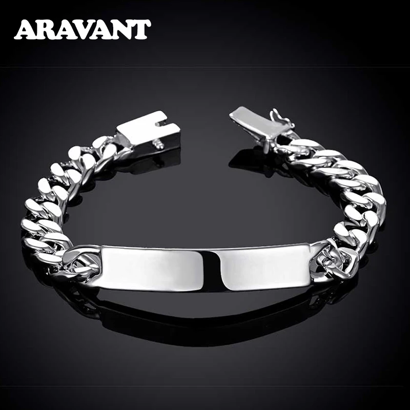 Aravant 925 Sterling Silver Bracelet Chains For Men Women Fashion Jewelry Gifts