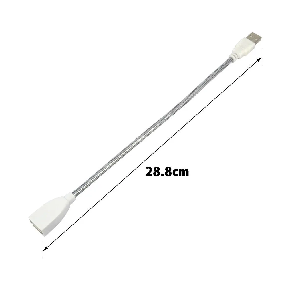 Przedłużacz USB męski na żeński przedłużacz LED Adapter lampy kabel metalowa elastyczna rurka na lampka USB lampa żarówka akcesoria