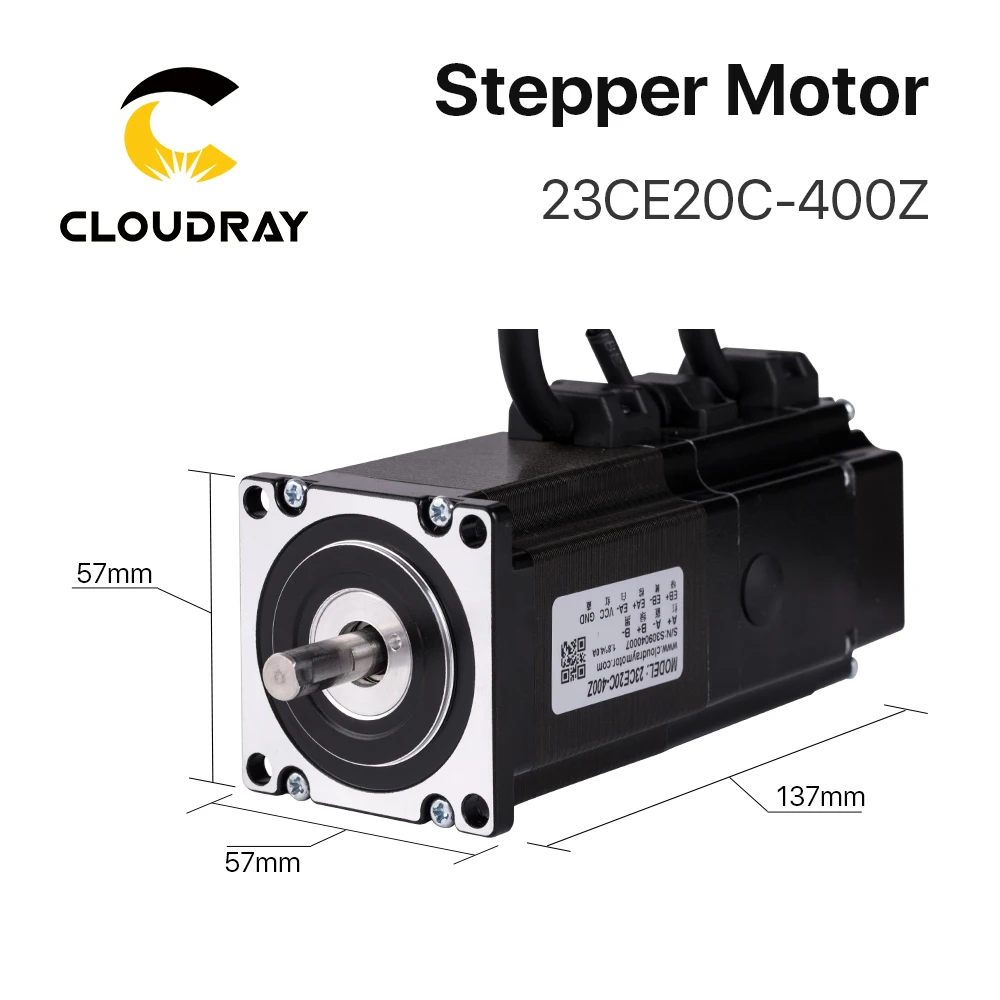 Imagem -04 - Cloudray-nema 23 Stepper Motor com Freio Servo Motor de Loop Fechado Codificador para Impressora 3d Laser Cnc 2.0n.m 4.0a