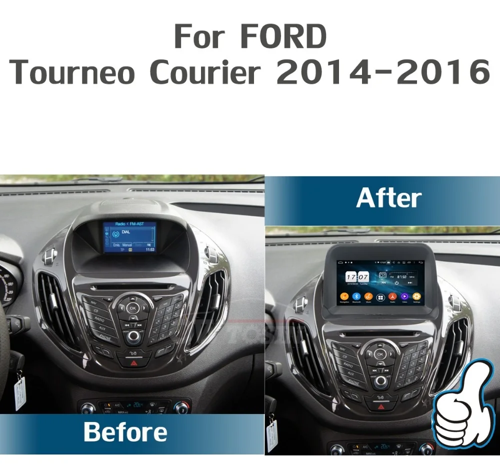 Car Radio For Ford Tourneo Courier 2014 - 2018 Android Screen Multimedia Video Player GPS Navi No 2 Din AutoRadio Carplay