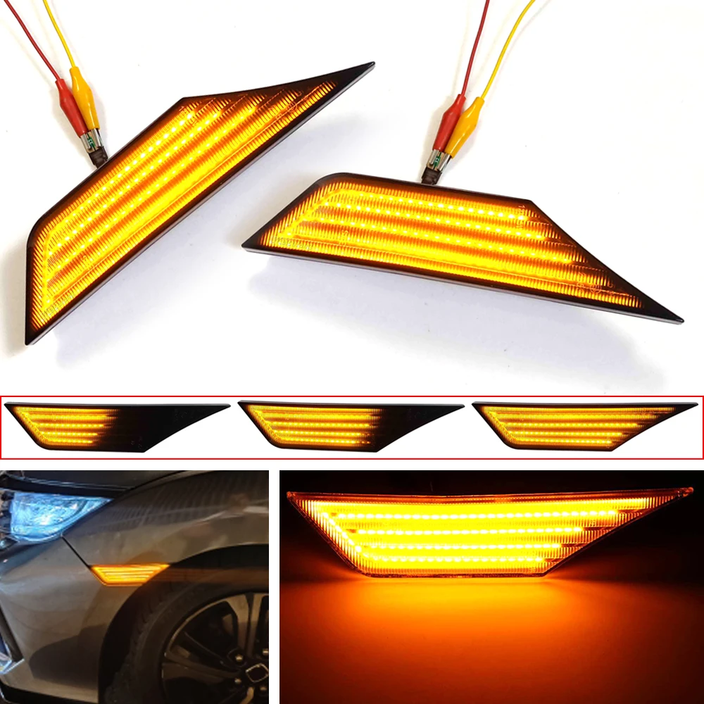 LED Dynamic Turn Signal Side Marker Light For Honda Civic 10th Gen Sedan Coupe Hatchback Repeater Indicator 2016 2017 2018