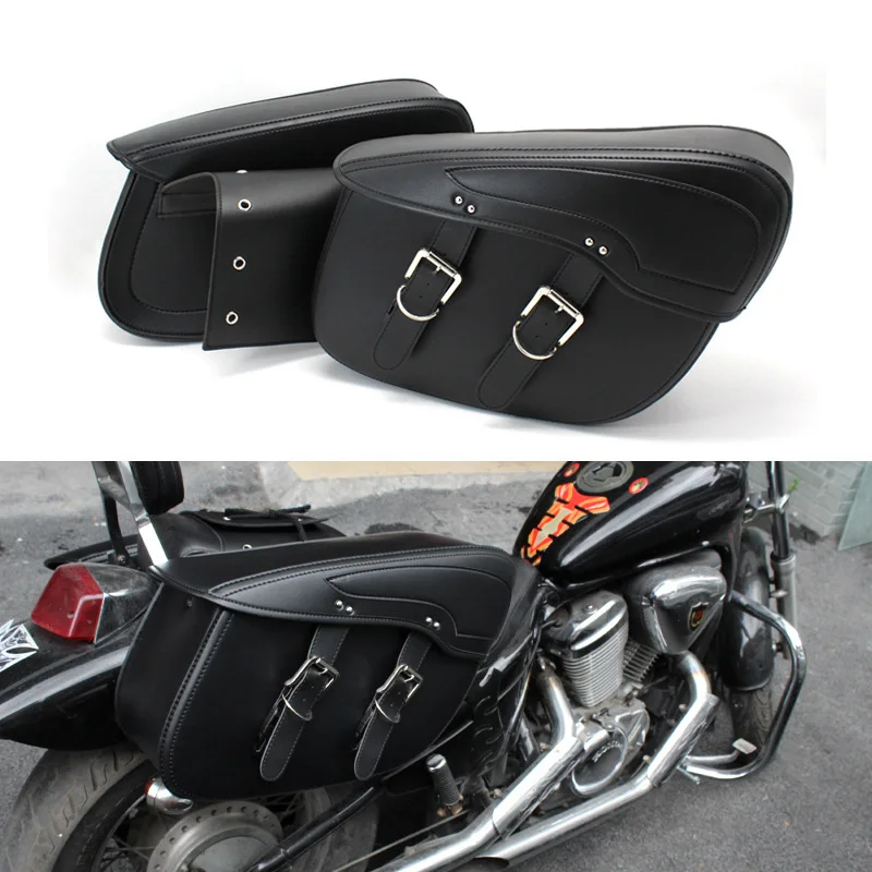 

2pcs Motorcycle Side Box Retro Saddlebags Durable PU Leather Multi-function Tail Luggage Bags for Honda Yamaha Suzuki Saddle Bag