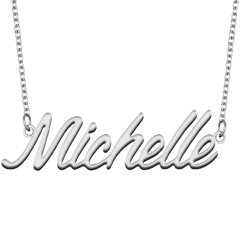 Michelle – collier avec nom personnalisé, ras du cou avec pendentif personnalisé, cadeau de noël pour femmes et filles