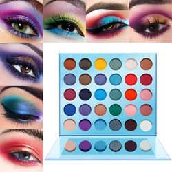 DELANCI Blue Eyeshadows Palette 30 Color Wholesale Shiny Shadows Bright Makeup Shadows Matte Shimmer Glitter for Eyes Beauty