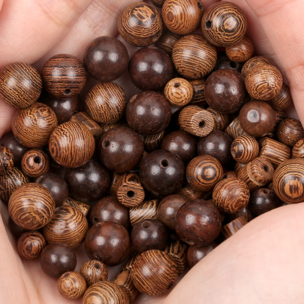 Natural Ball Wooden Beads Round Brown Rondelle Beads For Jewelry Making Diy Necklace Bracelet Earring Toys Teeth pacifier