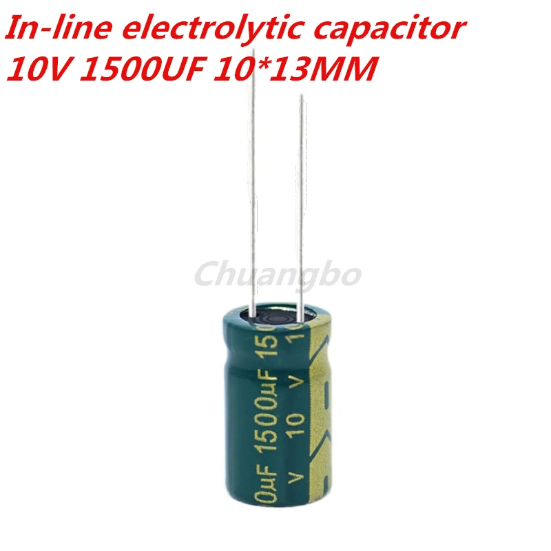 10pcs 10V1500UF 10*13 1500UF 10V Low ESR/Impedance high frequency aluminum electrolytic capacitor size 10*13MM 1500UF 10V 20%