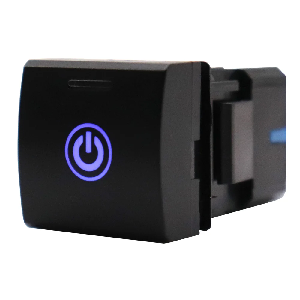 New Dash Push Button Switch Blue LED Light 12V 22 x 22mm for Toyota Camry Hiace Corolla RAV4 Land Cruiser Prado 150 Series Altis