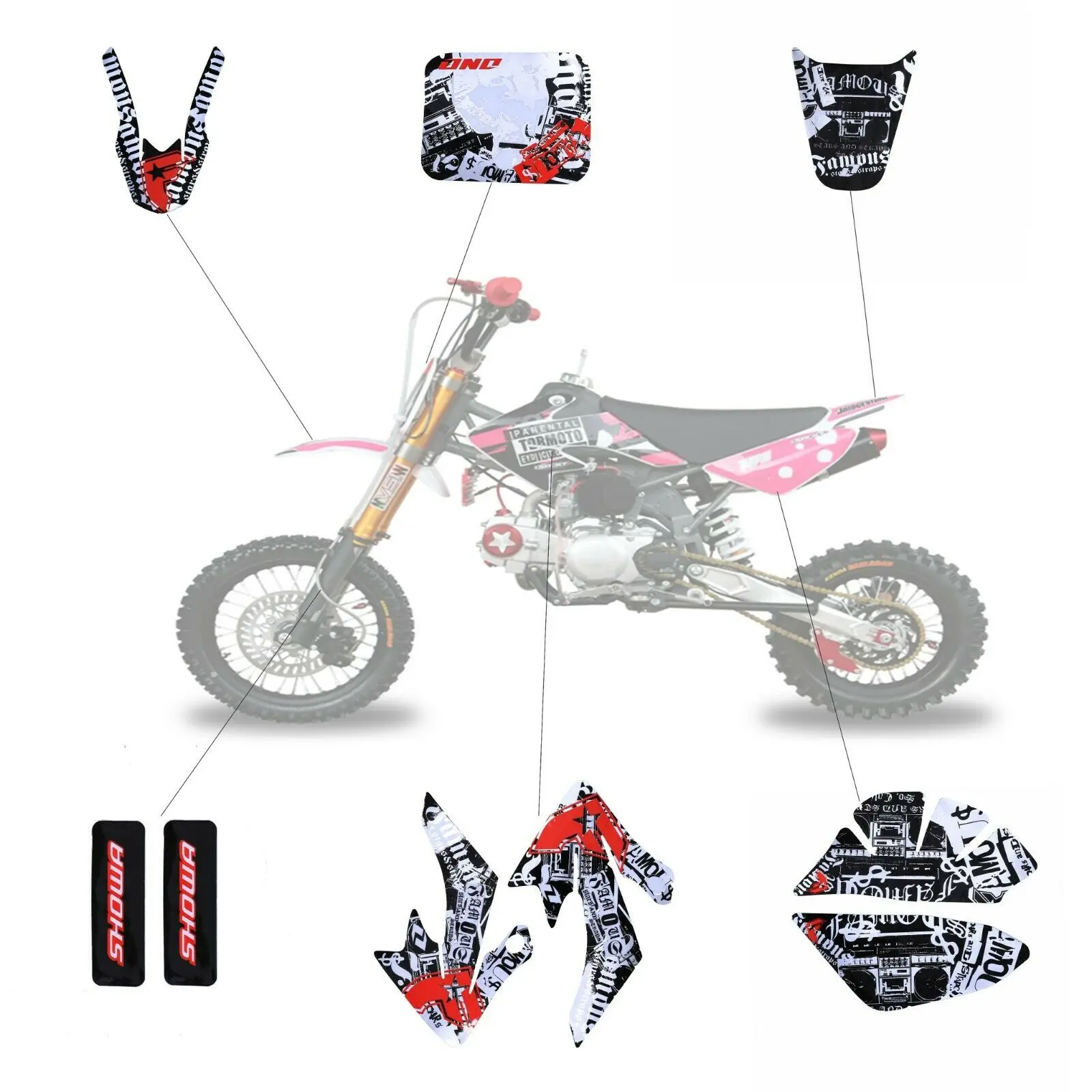 CRF50 CRF 50 Decal Graphics Sticker Kit For HONDA CRF50 PIT PRO Dirt Trail Bikes 50-125cc Cool Design Sticker