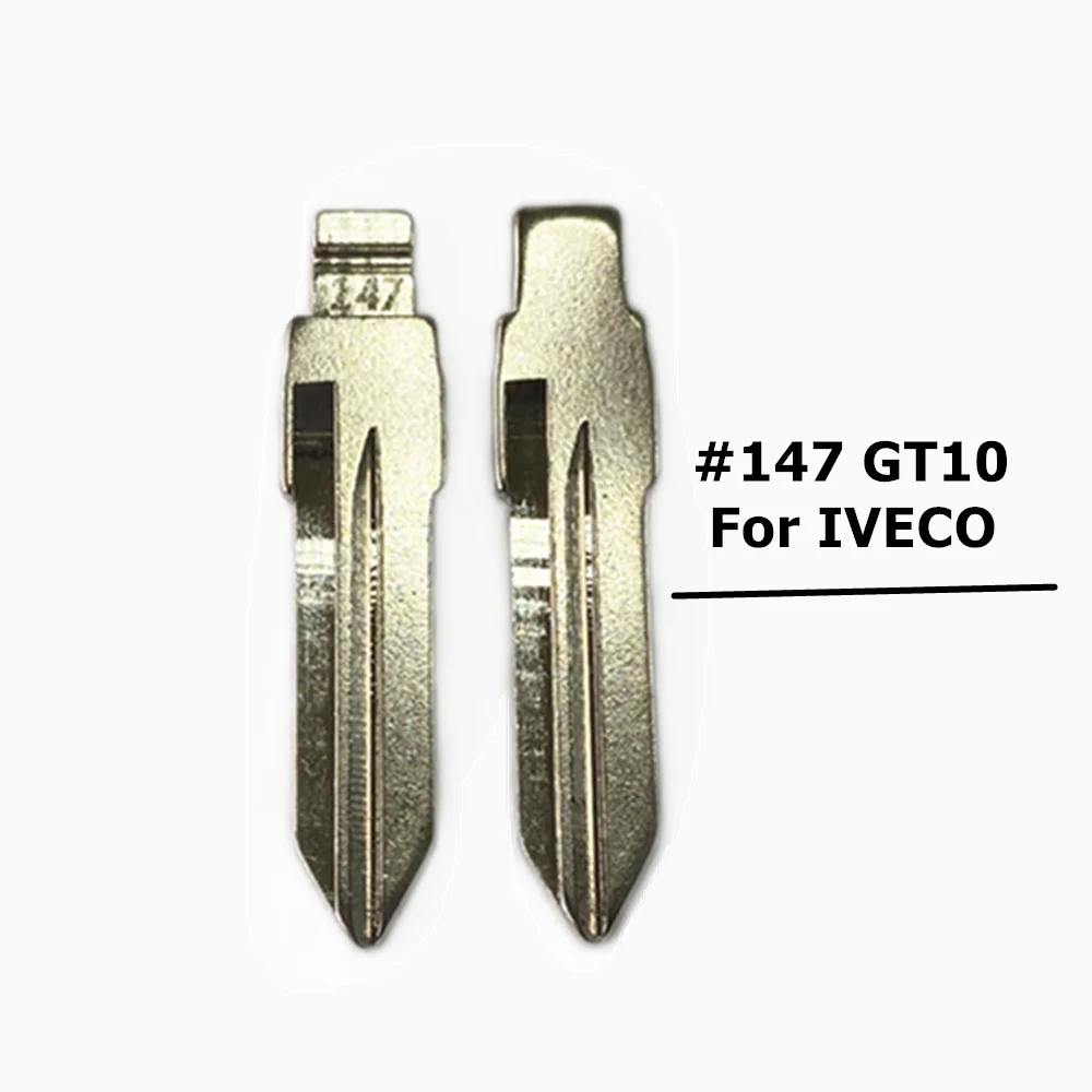 

10pcs #147 GT10 Metal Blank Uncut Flip KD VVDI Remote Key Blade For IVECO Auto Replacement Parts Interior Key Shell