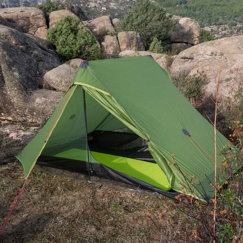 FLAME'S CREED Lanshan 2 Pro Just 920 Gramm 2-seitiges 20D-Silikon-Leichtgewicht-2-Personen-Rucksack-Campingzelt für 3 und 4 Jahreszeiten – Detail 1