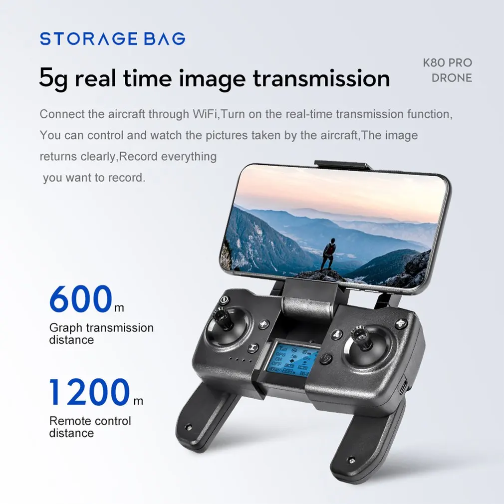 K80 PRO GPS Drone 4k/8K Camera Professional Aerial Photography Brushless Motor Foldable RC Quadcopter Toy 2200mAh Battery