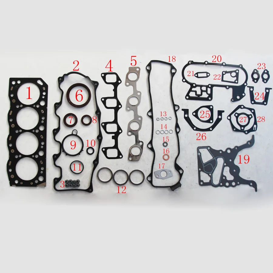 3L For TOYOTA HILUX II Pickup DYNA LAND CRUISER 2.7 METAL Enging Rebuilding kits Engine Gasket 51009400