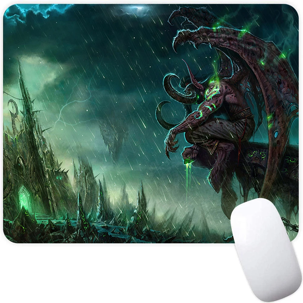 Kleine Gaming Maus Pad Computer Mauspad Gamer Maus Matte Laptop Mausepad Welt von Warcraft Illidan Teppich Tastatur Matte Schreibtisch Pad