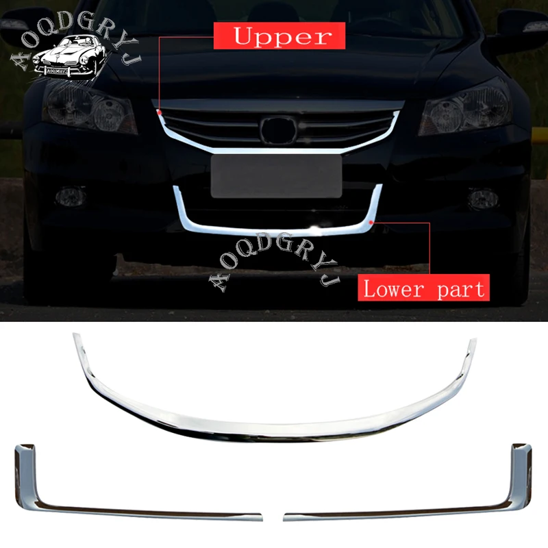 

ABS Chrome Front bumper grill grill trim cover decoration strip fit For Honda Accord sedan 2011-2012 Car styling