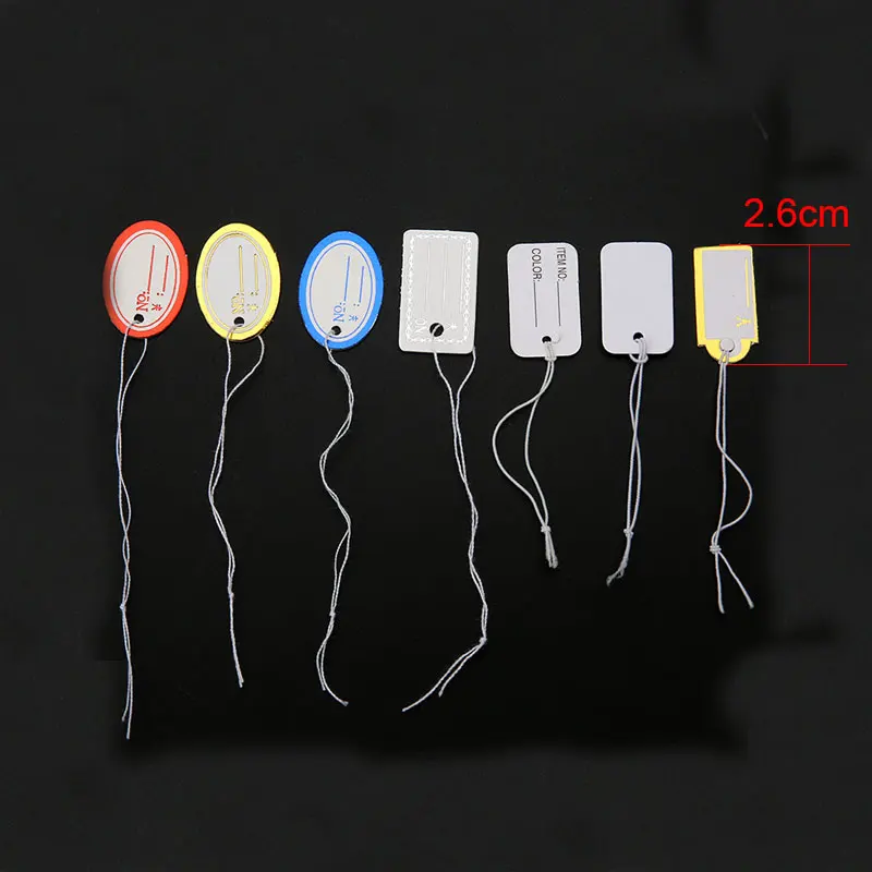 100pcs Paper Small Price Tags With Strings For Necklace Ring Bracelet Price Labels Display Diy Jewelry Making Packaging Findings