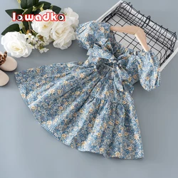 Lawadka New Summer Kids Girls Dress Print Floral Bow Dresses For Girls Fashion Princess Girls' Children Clothing 2022