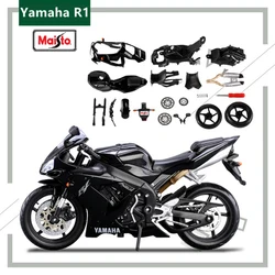 Maisto modelo de motocicleta yamaha 1:12, montagem diy de corrida, simulação de liga, coleção de automóveis de brinquedo para presente