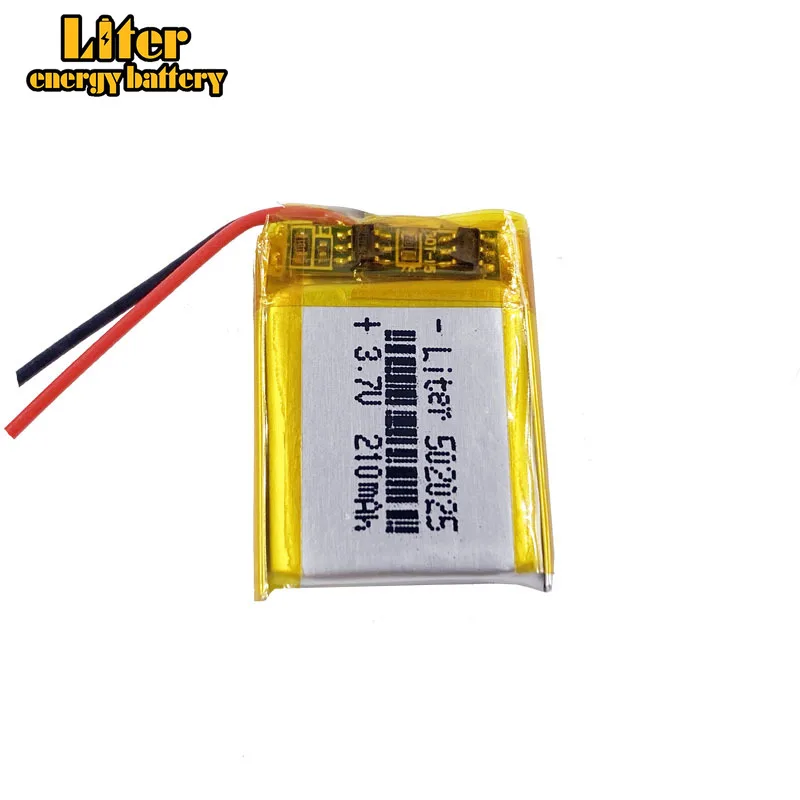 3.7V lithium polymer battery 052025 502025 210mah for DVR Video recorder Bluetooth headset battery rechargeable batteries