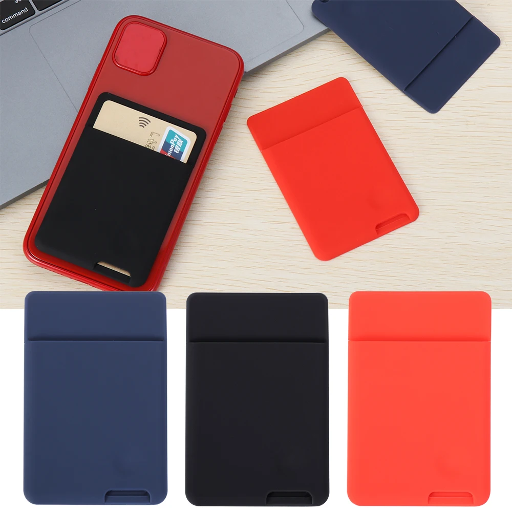 adhesive card sleeve SUPCASE Adhesive Slim Wallet,(2-Pack) Ultra Thin Stick-On Silicone Credit Card Holder Sticker Adhesive Cell Phone Wallet Compatible for Most main image 1