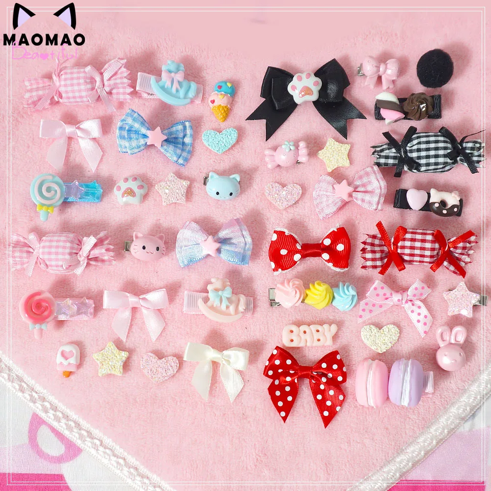 

Hand Made CAT Ba RED Sweet Barrettes Sweet Lo Mother Black Powder Blue And RED Lolita Small Things Headdress