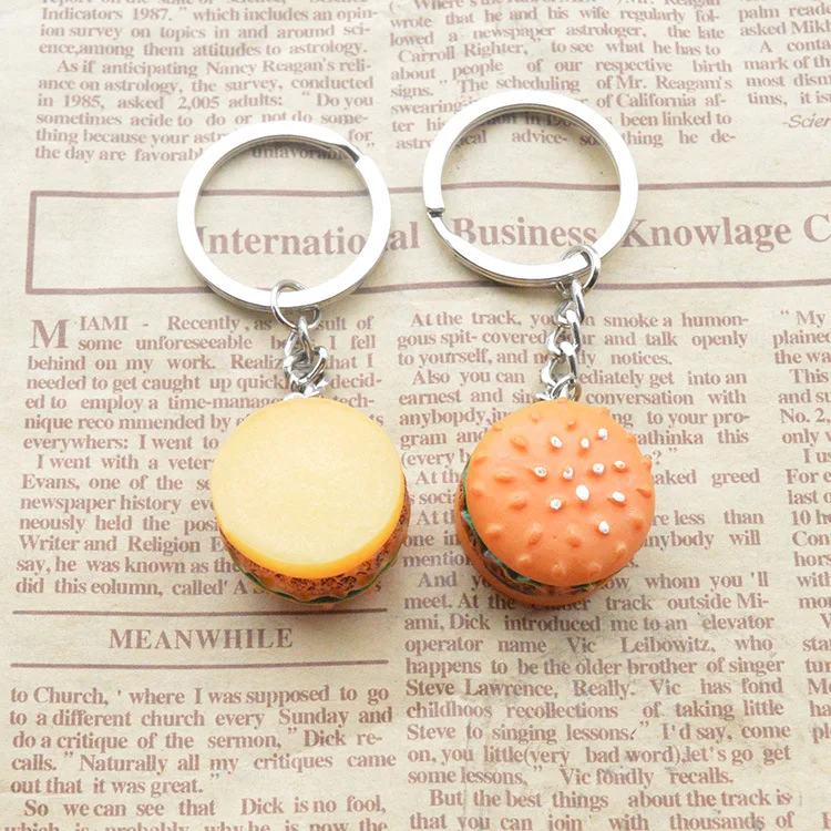 1PCS Cute Mini Simulation Food Key Chain Resin Cake Keychain Gift Pendant Accessories Keyring Jewelry YS-261