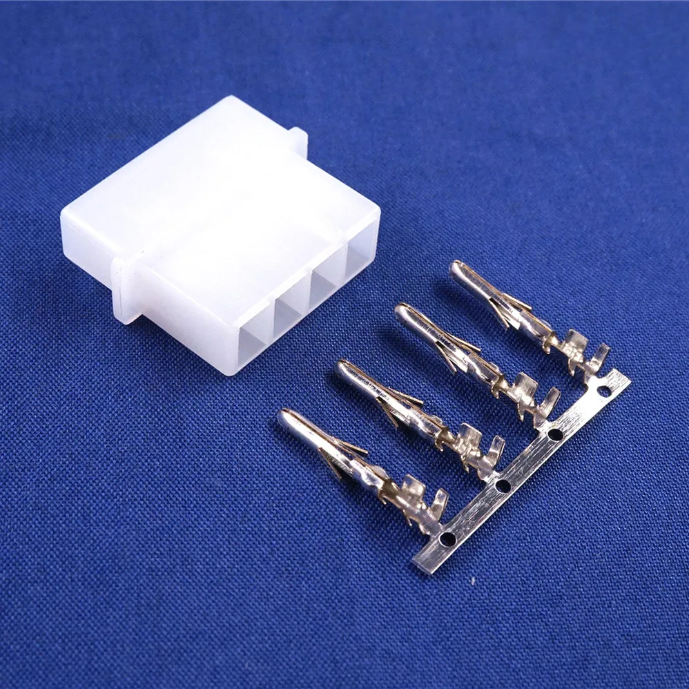 50 Sets Housing & Terminal ATX / EPS Molex 5.08 mm 4 Pin Male Plug Power Connector Male Contact Pin for ATX EPS Power Cable IDE