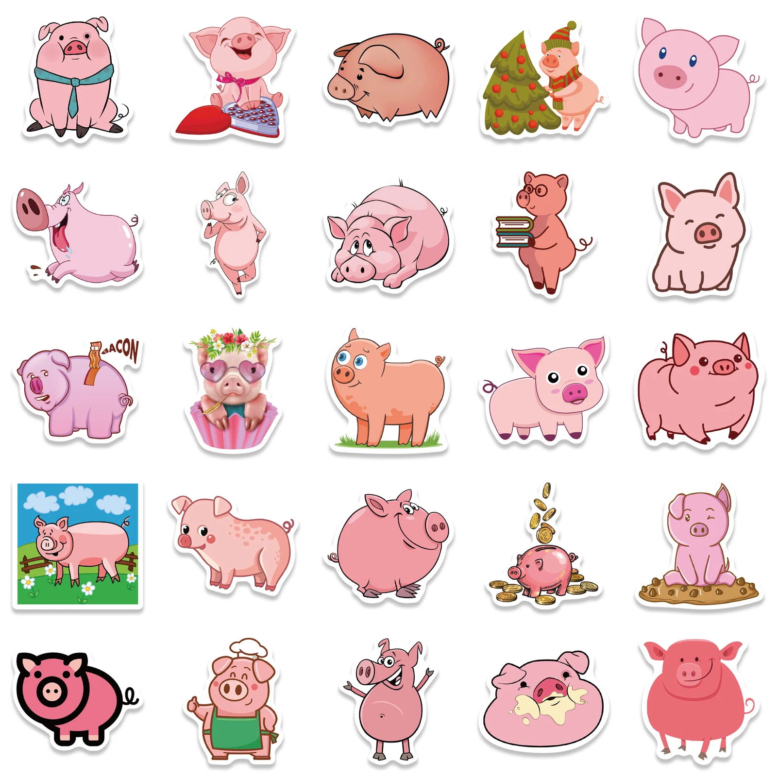 50PCS Creative kawaii Self-made Pink toot pig Stickers/ Beautiful Stickers /Decorative Sticker /DIY Craft Photo Albums