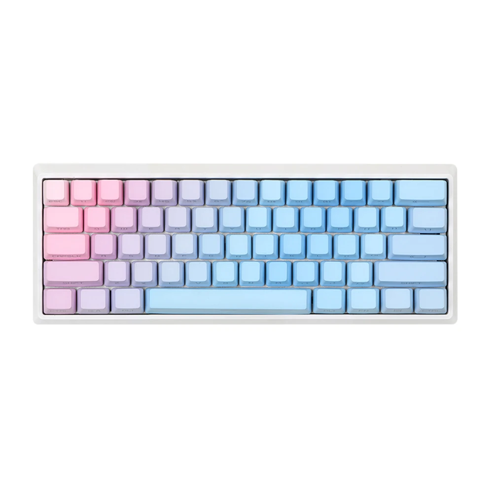 Imagem -02 - Cor-de-rosa Azul Gradiente Design Keycaps para a Caixa de Cereja mx Gateron Kailh Ttc Interruptor Mecânico Teclado Oem Perfil Backlit Pbt Chave Boné