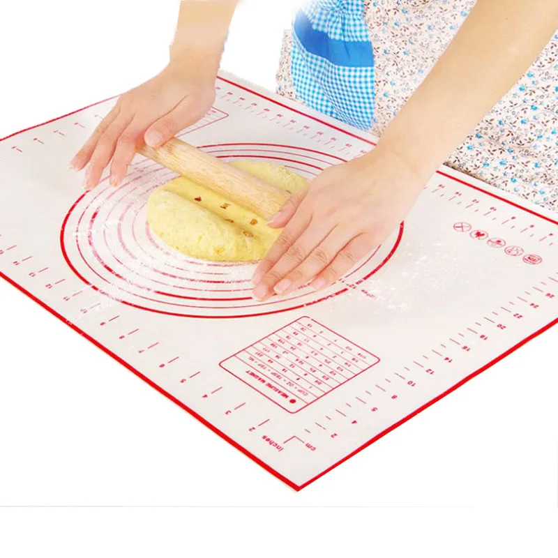 50*70 ซม.หนาพิเศษ Non Stick Baking Mat ซิลิโคน Kneading Pad แป้งพิซซ่า Rolling Pin Bakeware Gadgets ครัวอุปกรณ์เสริม