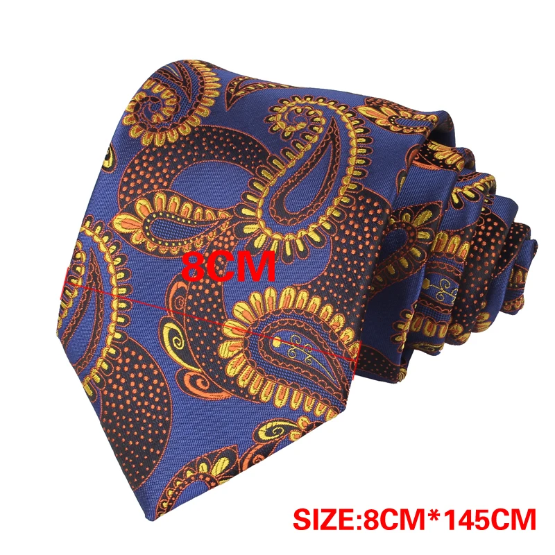 Classic Men Neck Ties Casual Paisley Necktie For Boys Suits Tie For Wedding Business 8 cm Width Male Necktie Gravatas