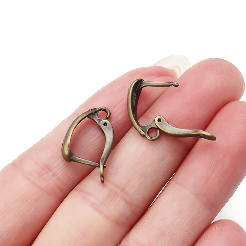 6 teile/los u Form Französisch Ohrring Haken Ohr Draht Hebel zurück offene Schleife für Schmuck herstellung Ergebnisse DIY Ohrring Clips Verschlüsse – Detail 4