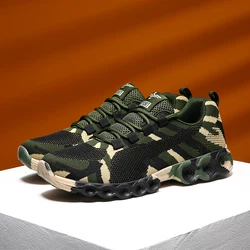 Mężczyźni kobiety sportowe buty do biegania oddychające Camo sportowe trampki Unisex Jogging Trail buty oddychające kamuflaż trenerzy