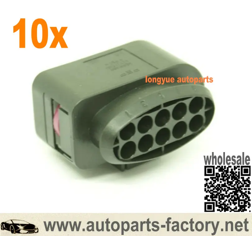 Longyue 10set  10 Way Connector 1J0973835 1J0 973 835 With Seals and Terminals for VW AUDI Group