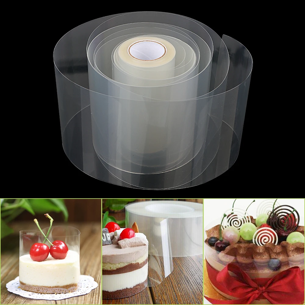 Kitchen Gadgets Wrapping Tape Cake Collar Roll Packaging 10M Mousse Surrounding Edge Transparent Clear Baking Accessories