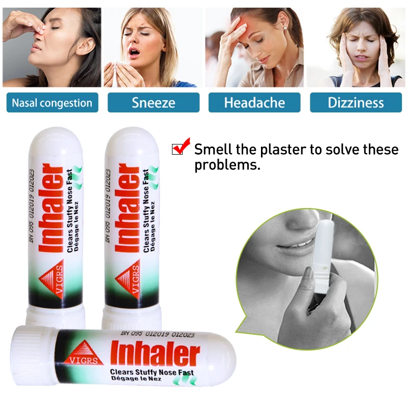 2pcs Nasal Inhaler Natural Herbal Essential Oil Thailand Rhinitis Mint Cream Nose Herbal Menthol Inhaler Cold Cool Herbal Cream