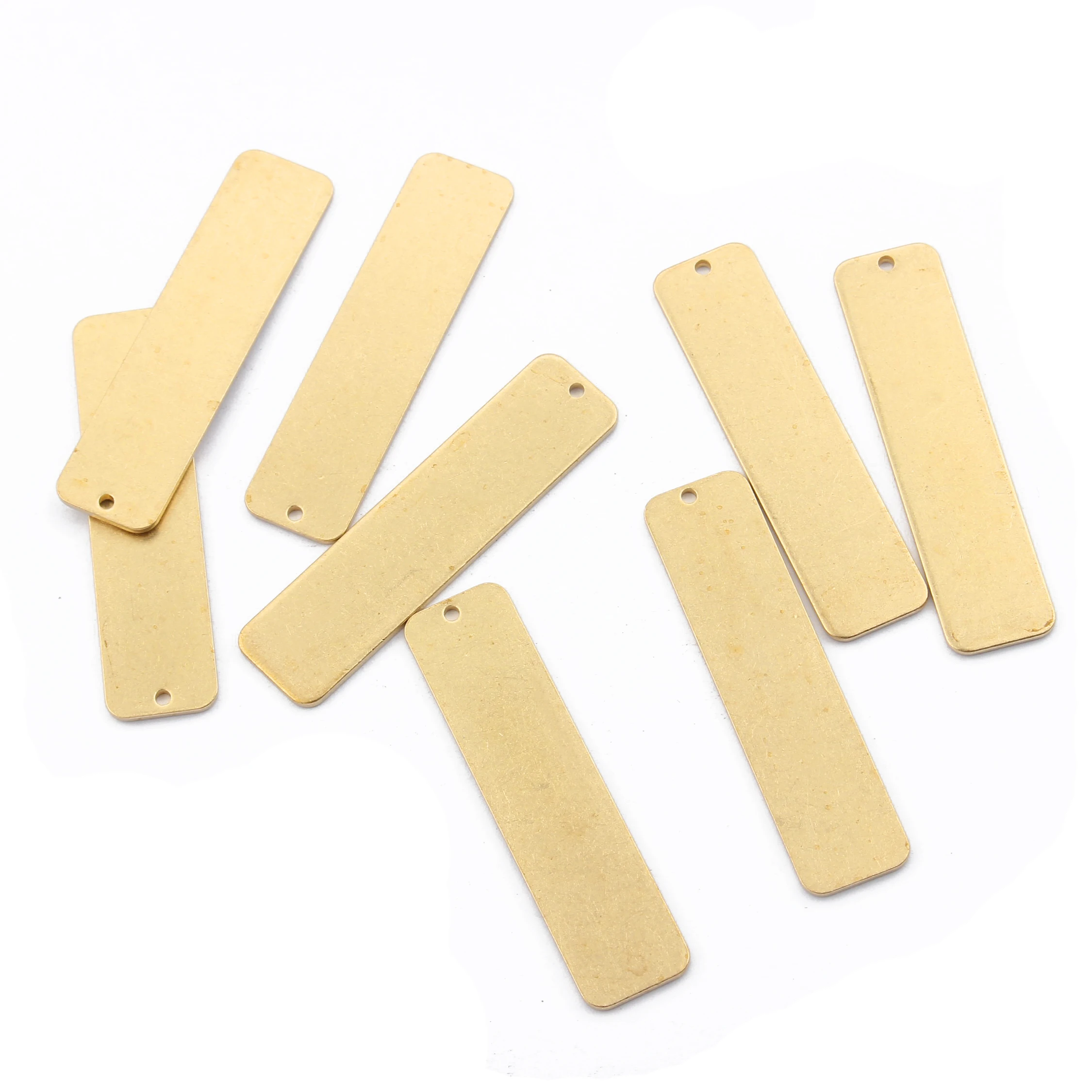 10pcs Raw Brass Flat Rectangle Tag Bar Stamping Blank Charms For DIY Earrings Bracelet Necklace Jewelry Findings Accessories